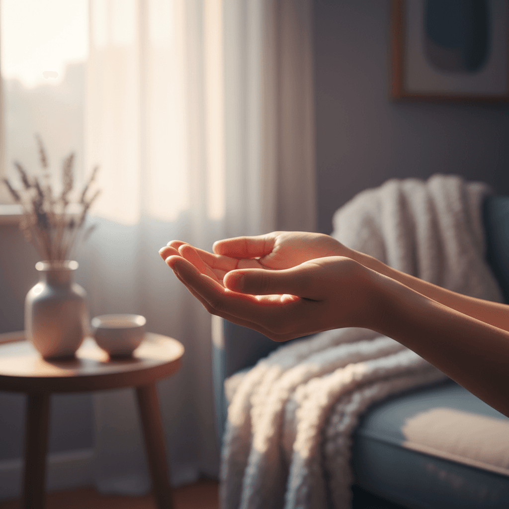 Hands in peaceful gesture symbolizing openness and emotional clarity