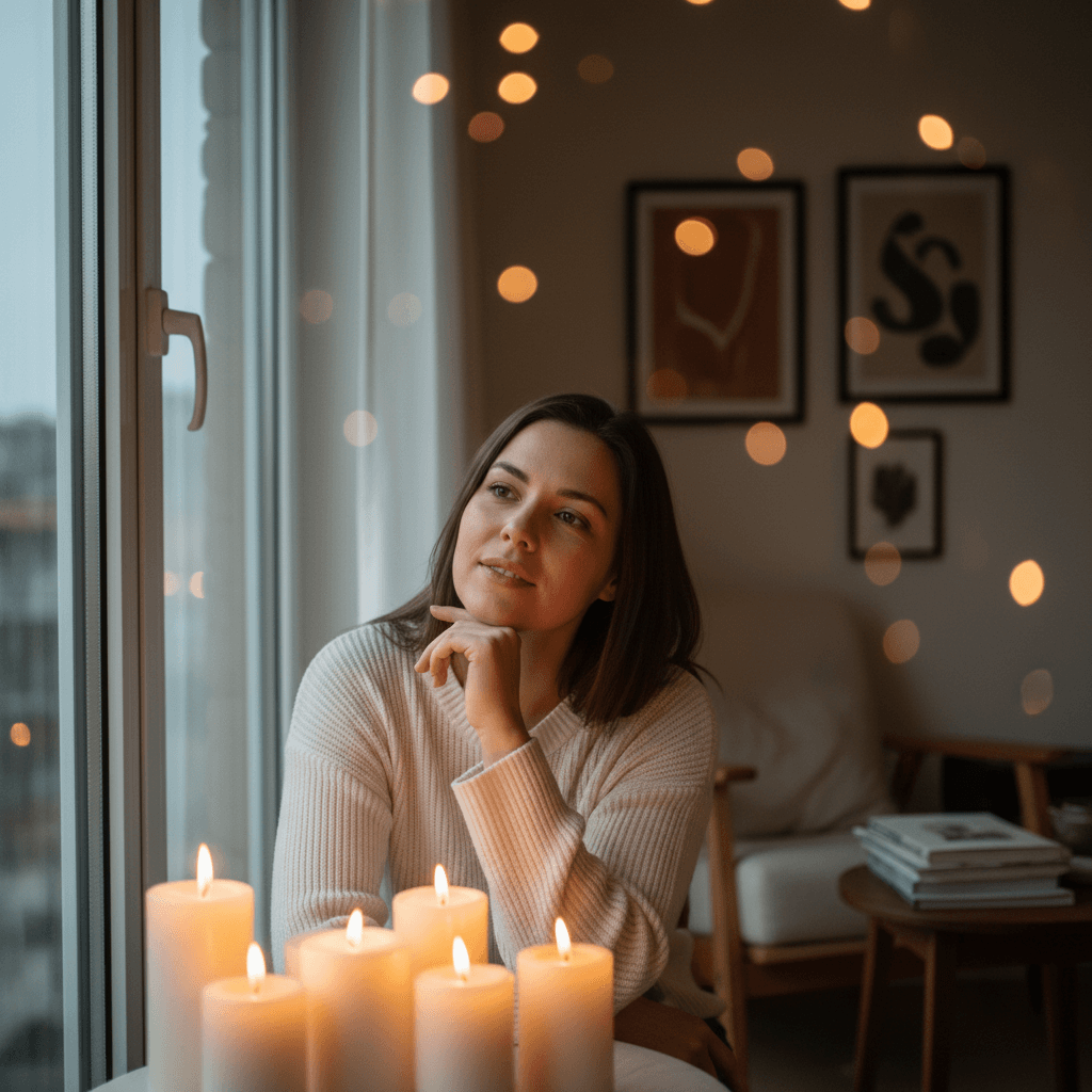 Person in moment of spiritual reflection and personal growth